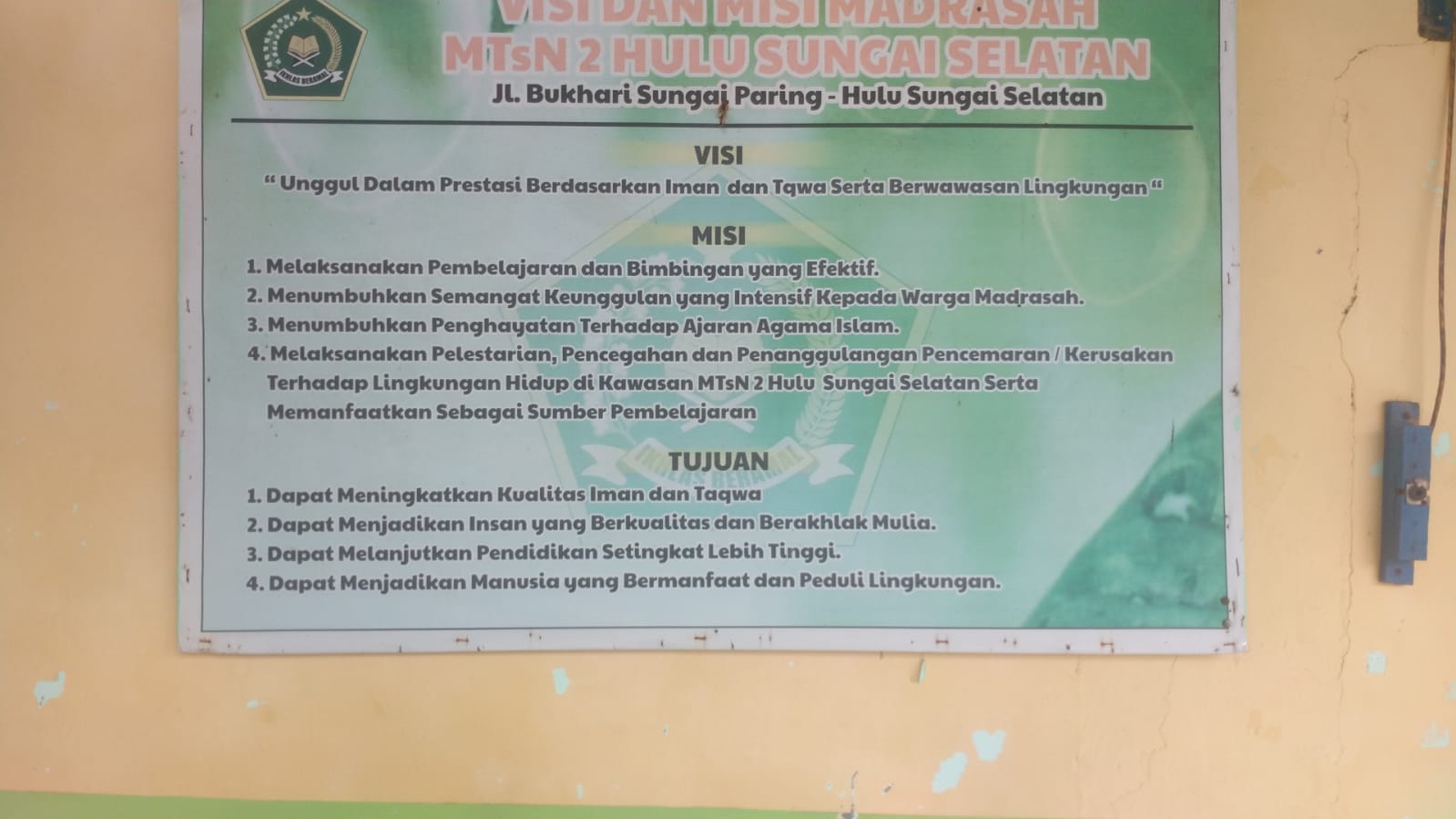 Visi, Misi, dan Tujuan MTsN 2 Hulu Sungai Selatan