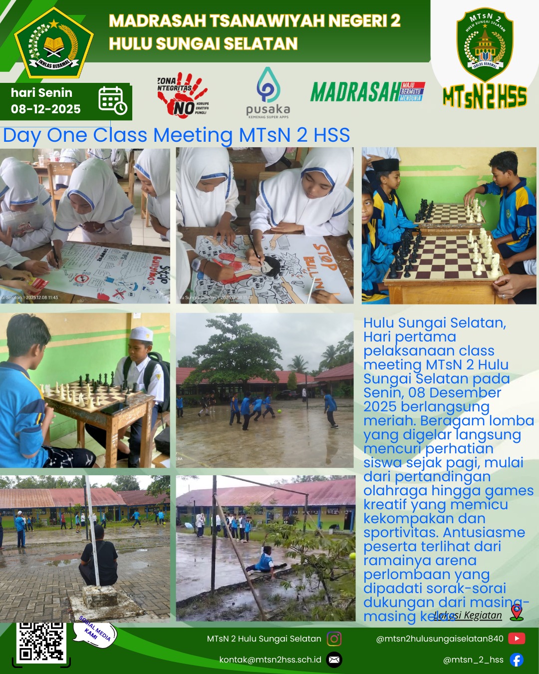 Class Meeting Hari Pertama (8 Des): Futsal Saring Tim Unggulan, Poster Manual Berlanjut