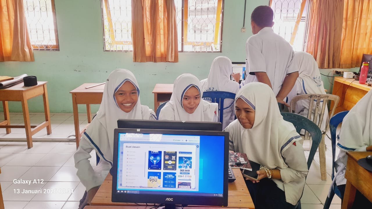 Terapkan Kurikulum Cinta, Siswa MTsN 2 HSS Asah Kreativitas Digital Lewat Kokurikuler TIK